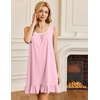 image:imageEkouaer Nightgowns for Women Sleeveless Nightdress Cute Night Gowns Short Sleepshirt Soft Sleepwear Pajama Dress SXXXLPink