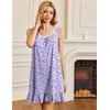 image:imageEkouaer Nightgowns for Women Sleeveless Nightdress Cute Night Gowns Short Sleepshirt Soft Sleepwear Pajama Dress SXXXLPurple Abstract Dots