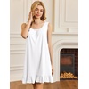 image:imageEkouaer Nightgowns for Women Sleeveless Nightdress Cute Night Gowns Short Sleepshirt Soft Sleepwear Pajama Dress SXXXLWhite