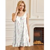 image:imageEkouaer Nightgowns for Women Sleeveless Nightdress Cute Night Gowns Short Sleepshirt Soft Sleepwear Pajama Dress SXXXLWhite Pink  Purple Florals