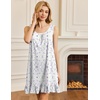 image:imageEkouaer Nightgowns for Women Sleeveless Nightdress Cute Night Gowns Short Sleepshirt Soft Sleepwear Pajama Dress SXXXLWhite Purple Floral