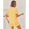 image:imageEkouaer Pajamas Set for Women Button Down Pjs Lounge Sets Ruffle Short Sleeve Sleepwear Cute LoungewearYellow