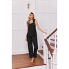 image:imageEkouaer Pajamas for Women Set 2 Piece Ruffle Pjs Soft Sleeveless Tank Top and Pants Sleepwear Bridal Casual LoungewearBlack