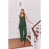 image:imageEkouaer Pajamas for Women Set 2 Piece Ruffle Pjs Soft Sleeveless Tank Top and Pants Sleepwear Bridal Casual LoungewearBright Green