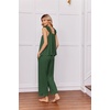 image:imageEkouaer Pajamas for Women Set 2 Piece Ruffle Pjs Soft Sleeveless Tank Top and Pants Sleepwear Bridal Casual LoungewearBright Green