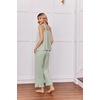 image:imageEkouaer Pajamas for Women Set 2 Piece Ruffle Pjs Soft Sleeveless Tank Top and Pants Sleepwear Bridal Casual LoungewearGreen