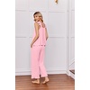 image:imageEkouaer Pajamas for Women Set 2 Piece Ruffle Pjs Soft Sleeveless Tank Top and Pants Sleepwear Bridal Casual LoungewearPink