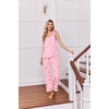 image:imageEkouaer Pajamas for Women Set 2 Piece Ruffle Pjs Soft Sleeveless Tank Top and Pants Sleepwear Bridal Casual LoungewearPink Plaid