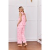image:imageEkouaer Pajamas for Women Set 2 Piece Ruffle Pjs Soft Sleeveless Tank Top and Pants Sleepwear Bridal Casual LoungewearPink Plaid