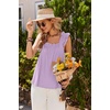 image:imageEkouaer Pajamas for Women Set 2 Piece Ruffle Pjs Soft Sleeveless Tank Top and Pants Sleepwear Bridal Casual LoungewearPurple