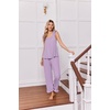 image:imageEkouaer Pajamas for Women Set 2 Piece Ruffle Pjs Soft Sleeveless Tank Top and Pants Sleepwear Bridal Casual LoungewearPurple