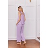 image:imageEkouaer Pajamas for Women Set 2 Piece Ruffle Pjs Soft Sleeveless Tank Top and Pants Sleepwear Bridal Casual LoungewearPurple