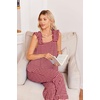 image:imageEkouaer Pajamas for Women Set 2 Piece Ruffle Pjs Soft Sleeveless Tank Top and Pants Sleepwear Bridal Casual LoungewearRed Plaid