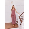 image:imageEkouaer Pajamas for Women Set 2 Piece Ruffle Pjs Soft Sleeveless Tank Top and Pants Sleepwear Bridal Casual LoungewearRed Plaid