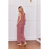 image:imageEkouaer Pajamas for Women Set 2 Piece Ruffle Pjs Soft Sleeveless Tank Top and Pants Sleepwear Bridal Casual LoungewearRed Plaid