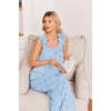 image:imageEkouaer Pajamas for Women Set 2 Piece Ruffle Pjs Soft Sleeveless Tank Top and Pants Sleepwear Bridal Casual LoungewearSmall FlowersBlue