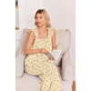 image:imageEkouaer Pajamas for Women Set 2 Piece Ruffle Pjs Soft Sleeveless Tank Top and Pants Sleepwear Bridal Casual LoungewearSmall FlowersYellow