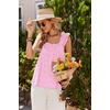image:imageEkouaer Pajamas for Women Set 2 Piece Ruffle Pjs Soft Sleeveless Tank Top and Pants Sleepwear Bridal Casual LoungewearStripesHeartsPink