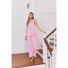 image:imageEkouaer Pajamas for Women Set 2 Piece Ruffle Pjs Soft Sleeveless Tank Top and Pants Sleepwear Bridal Casual LoungewearStripesHeartsPink