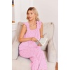 image:imageEkouaer Pajamas for Women Set 2 Piece Ruffle Pjs Soft Sleeveless Tank Top and Pants Sleepwear Bridal Casual LoungewearStripesHeartsPink