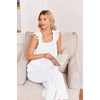 image:imageEkouaer Pajamas for Women Set 2 Piece Ruffle Pjs Soft Sleeveless Tank Top and Pants Sleepwear Bridal Casual LoungewearWhite