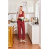 image:imageEkouaer Pajamas for Women Set 2 Piece Ruffle Pjs Soft Sleeveless Tank Top and Pants Sleepwear Bridal Casual LoungewearWine Red
