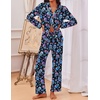 image:imageEkouaer Pajamas for Women Set Button Down Pj Long Sleeve Shirt and Pants Lounge Sets Fall Sleepwear with PocketsBlack Skull Floral