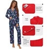 image:imageEkouaer Pajamas for Women Set Button Down Pj Long Sleeve Shirt and Pants Lounge Sets Fall Sleepwear with PocketsBlack Skull Floral