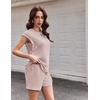 image:imageEkouaer Two Piece Sets for Women Summer Crew Neck Lounge Shorts Sets Cap Sleeve Matching Sets Vacation Outfits with PocketChampagne
