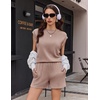 image:imageEkouaer Two Piece Sets for Women Summer Crew Neck Lounge Shorts Sets Cap Sleeve Matching Sets Vacation Outfits with PocketLotus Pink