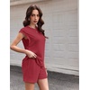 image:imageEkouaer Two Piece Sets for Women Summer Crew Neck Lounge Shorts Sets Cap Sleeve Matching Sets Vacation Outfits with PocketRed