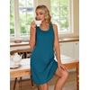 image:imageEkouaer Women 2 Pack Cotton Nightgowns Sleeveless Sleep Shirts Soft ChemiseBlackBlue Green