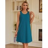 image:imageEkouaer Women 2 Pack Cotton Nightgowns Sleeveless Sleep Shirts Soft ChemiseBlackBlue Green