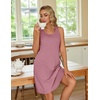image:imageEkouaer Women 2 Pack Cotton Nightgowns Sleeveless Sleep Shirts Soft ChemiseBlackCherry