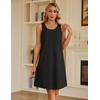 image:imageEkouaer Women 2 Pack Cotton Nightgowns Sleeveless Sleep Shirts Soft ChemiseBlackDense Floral Apricot