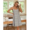 image:imageEkouaer Women 2 Pack Cotton Nightgowns Sleeveless Sleep Shirts Soft ChemiseBlackDense Floral Apricot