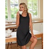 image:imageEkouaer Women 2 Pack Cotton Nightgowns Sleeveless Sleep Shirts Soft ChemiseBlackDense Floral Apricot