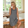 image:imageEkouaer Women 2 Pack Cotton Nightgowns Sleeveless Sleep Shirts Soft ChemiseBlackGrey