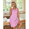 image:imageEkouaer Women 2 Pack Cotton Nightgowns Sleeveless Sleep Shirts Soft ChemiseBlackPink Bow
