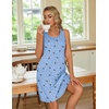 image:imageEkouaer Women 2 Pack Cotton Nightgowns Sleeveless Sleep Shirts Soft ChemiseCoffeeStar Print