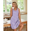 image:imageEkouaer Women 2 Pack Cotton Nightgowns Sleeveless Sleep Shirts Soft ChemiseFloral PurpleFloral Pink