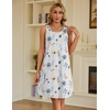 image:imageEkouaer Women 2 Pack Cotton Nightgowns Sleeveless Sleep Shirts Soft ChemiseGreen White FloralsWhite Blue  Orange Florals