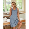 image:imageEkouaer Women 2 Pack Cotton Nightgowns Sleeveless Sleep Shirts Soft ChemiseWhite Blue FloralsBlue White Florals