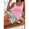 image:imageEkouaer Womens Cami Pajama Set Sexy Tank Top and Shorts Set Sleeveless Racerback Pjs Summer Soft Sleepwear SXXLHawaii Coconut Tree