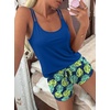 image:imageEkouaer Womens Cami Pajama Set Sexy Tank Top and Shorts Set Sleeveless Racerback Pjs Summer Soft Sleepwear SXXLHawaiian Blue Green Leaves