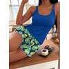 image:imageEkouaer Womens Cami Pajama Set Sexy Tank Top and Shorts Set Sleeveless Racerback Pjs Summer Soft Sleepwear SXXLHawaiian Blue Green Leaves