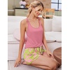 image:imageEkouaer Womens Cami Pajama Set Sexy Tank Top and Shorts Set Sleeveless Racerback Pjs Summer Soft Sleepwear SXXLPeach Pink Floral