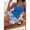 image:imageEkouaer Womens Cami Pajama Set Sexy Tank Top and Shorts Set Sleeveless Racerback Pjs Summer Soft Sleepwear SXXLRoyal Blue Plant