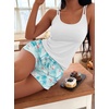 image:imageEkouaer Womens Cami Pajama Set Sexy Tank Top and Shorts Set Sleeveless Racerback Pjs Summer Soft Sleepwear SXXLWhite Flamingo