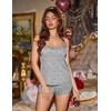 image:imageEkouaer Womens Cami Pajama Sets Soft Shorts Lingerie Set Camisole 2 Piece Cami Shorts Pj NightwearGray Bow
